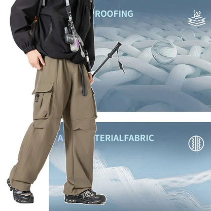 Outdoor Hiking Pants Male Waterproof Wear-Resistant Trekking Paratrooper Trousers Autumn Breathable Mountaineering Cargo Pants