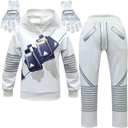 Kids Electronic Sound Singer DJ Marshmello Costume Girls Boys Halloween Christmas Cosplay Party Costume Hoodie set