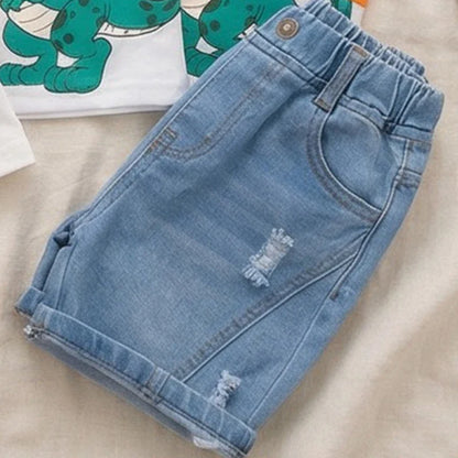 Fashion Cute Baby Boys Clothing Sets High-Quality Short T-Shirt + Denim Shorts 2-Piece Suits Summer Cotton