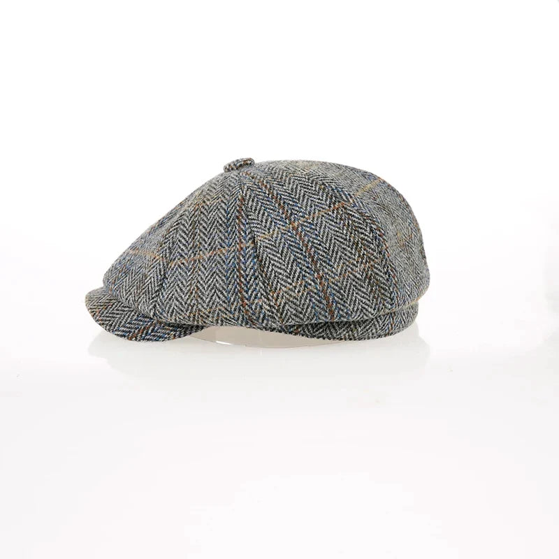 Newsboy Hat 60% Wool Men Berets Grey Herringbone Flat Caps Women British Painters Hat Autumn Winter hats Octagonal Cap BJM42