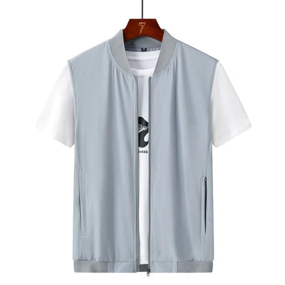 Summer Ultra-Thin Men's Vest Sleeveless Shoulders Quick Drying Breathable Jacket Outdoor Climbing Fishing Leisure Undershirt