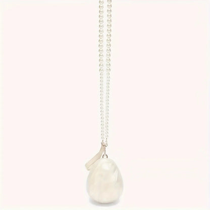 Women Acrylic Egg Bag Cute Pearl Evening Clutch Bag Beading Pearl Purse For Wedding Party Luxury shoulder Handbag Designer Chic