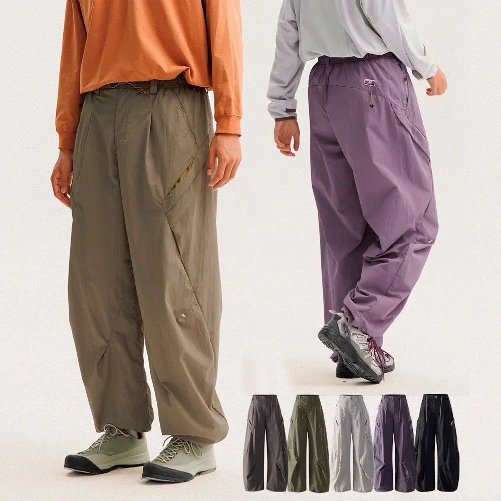 Men Women Lightweight Waterproof Quick Dry Outdoor Sport Hiking Loose Casual Techwear Track Cargo Pant Joggers Trousers