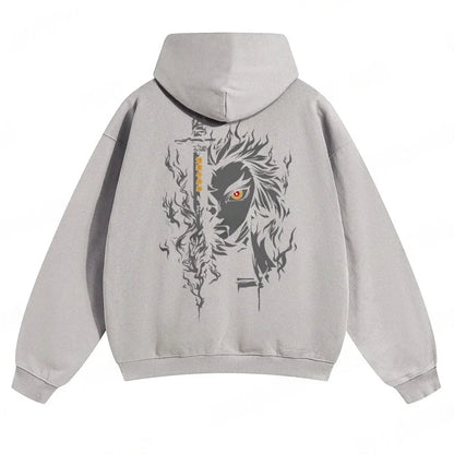 Demon Slayer: Kimetsu no Yaiba Men Hoodie Sweatshirt Rengoku Kyojuro Anime Spring Autumn Boy Long-sleeved Parent-child Outfit