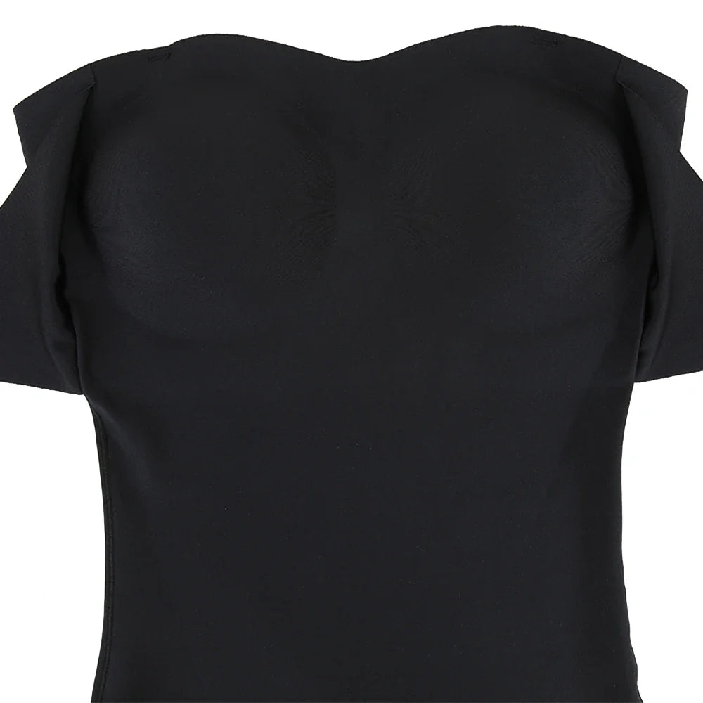 Strapless Bodysuit Off Shoulder Bustier Tube Top Women Front Closure Tummy Control Shapewear Removable Padded Underwear S-4XL