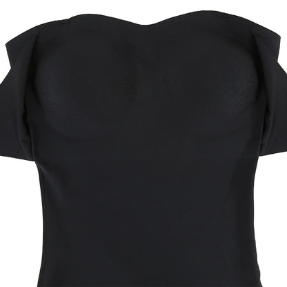 Strapless Bodysuit Off Shoulder Bustier Tube Top Women Front Closure Tummy Control Shapewear Removable Padded Underwear S-4XL