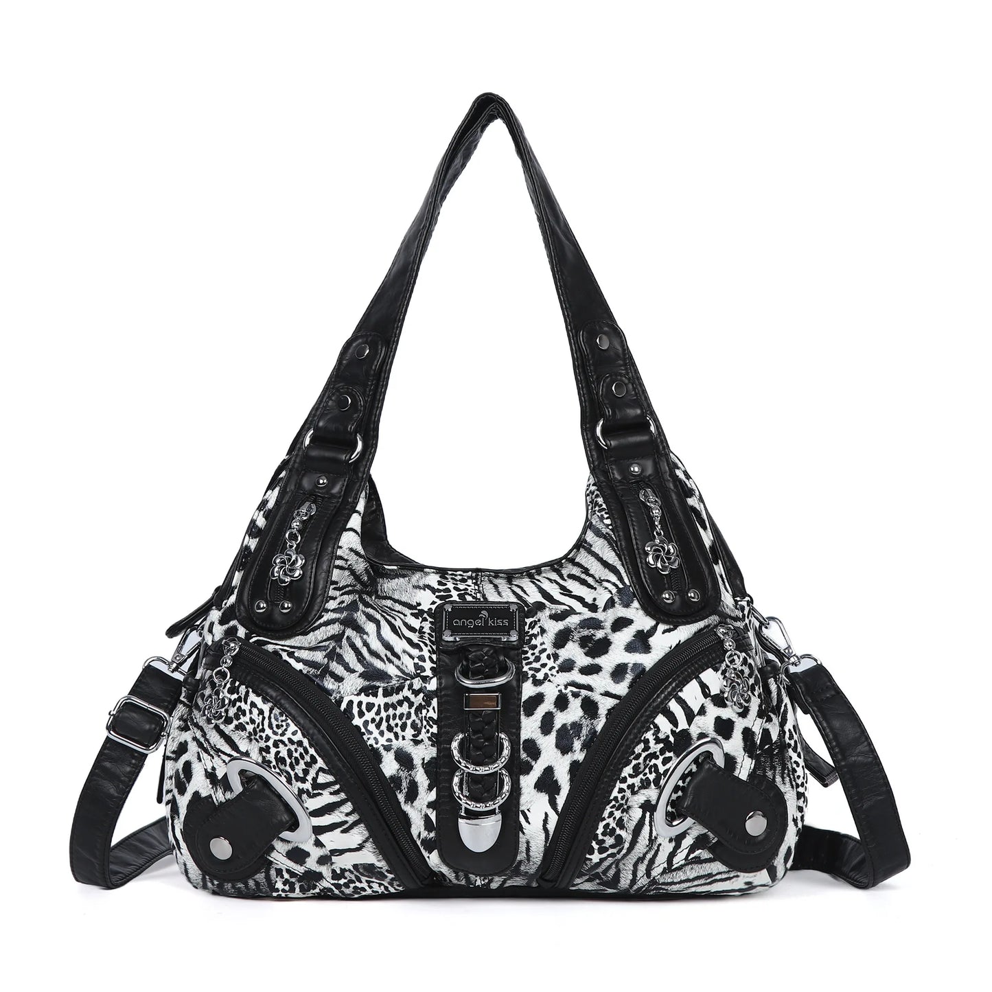 Vintage Women Handbags Fashion Leopard Shoulder Bag Top-handle Handbag Satchel Dumpling Shoulder Bag Tote Hobos Large Purse