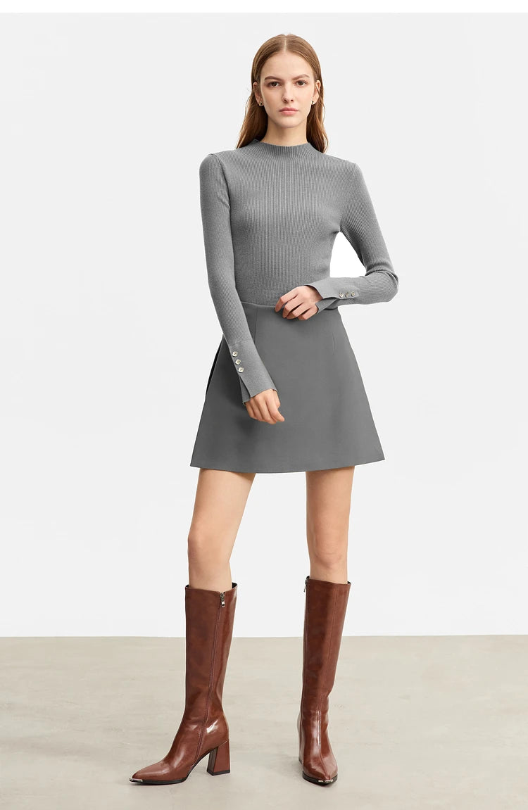 Minimalism Casual Shorts Skirts Women High Rase 2024 Autumn New Fashion Commuter Lady Straight Blazer A-Line Skirt 12343035