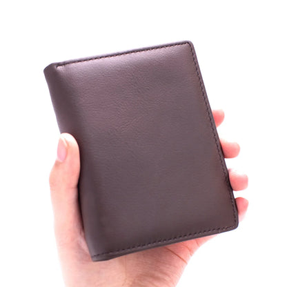 Men's Wallet Genuine Leather Wallets for Men Coin Purse Vintage Vertical Short Credit Card Holder Money Bag Men's RFID Wallet