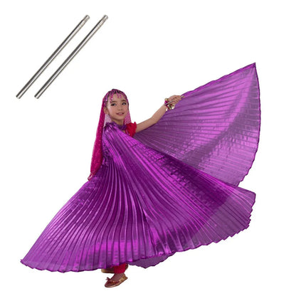 Wings Costumes Kids Belly Dance Dress for Girls Gift Bellydancing Clothes Bollywood Dancewear Children Cosplay Wings with Sticks