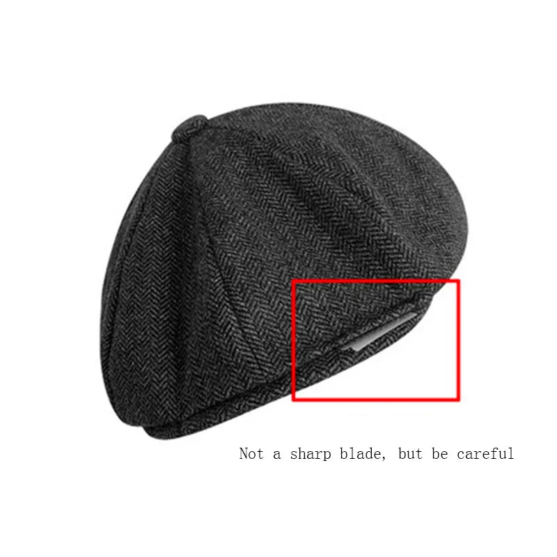 Vintage Men's Newsboy Cap With Blades Peaky Hats Women Men Berets Classic Woolen Octagonal Caps Casual Gatsby Flat Hat NZ297