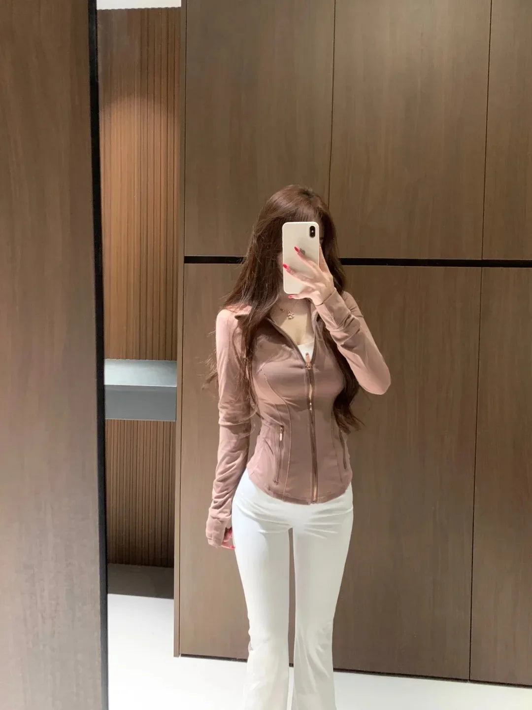 New Version Gold Zipper Slimming Jacket Yoga Stand Collar Coat Slim Fit Quick-Dry Sports Thin Twilight Rose Gold Summer