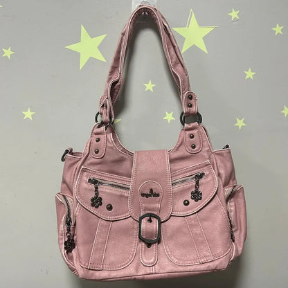 Vintage Women Handbags PU Shoulder Bag Satchel Top-handle Shoulder Bag Fashion Dumpling Pack Multi-pockets Shoulder Bags