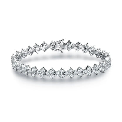 Luxurly Brilliant Cut 3.0mm Moissanite Diamond Bracelet for Women Men Real 925 Sterling Silver Anniversary Wedding Gift