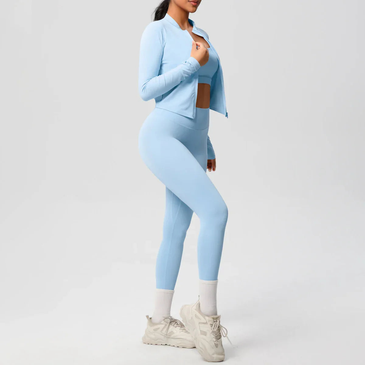 3pcs Sportswear Yoga Set Gym Sports Bra Zipper Jacket Leggings Clothes Sportswear Yoga Suits For Women Fitness Set Tracksuit