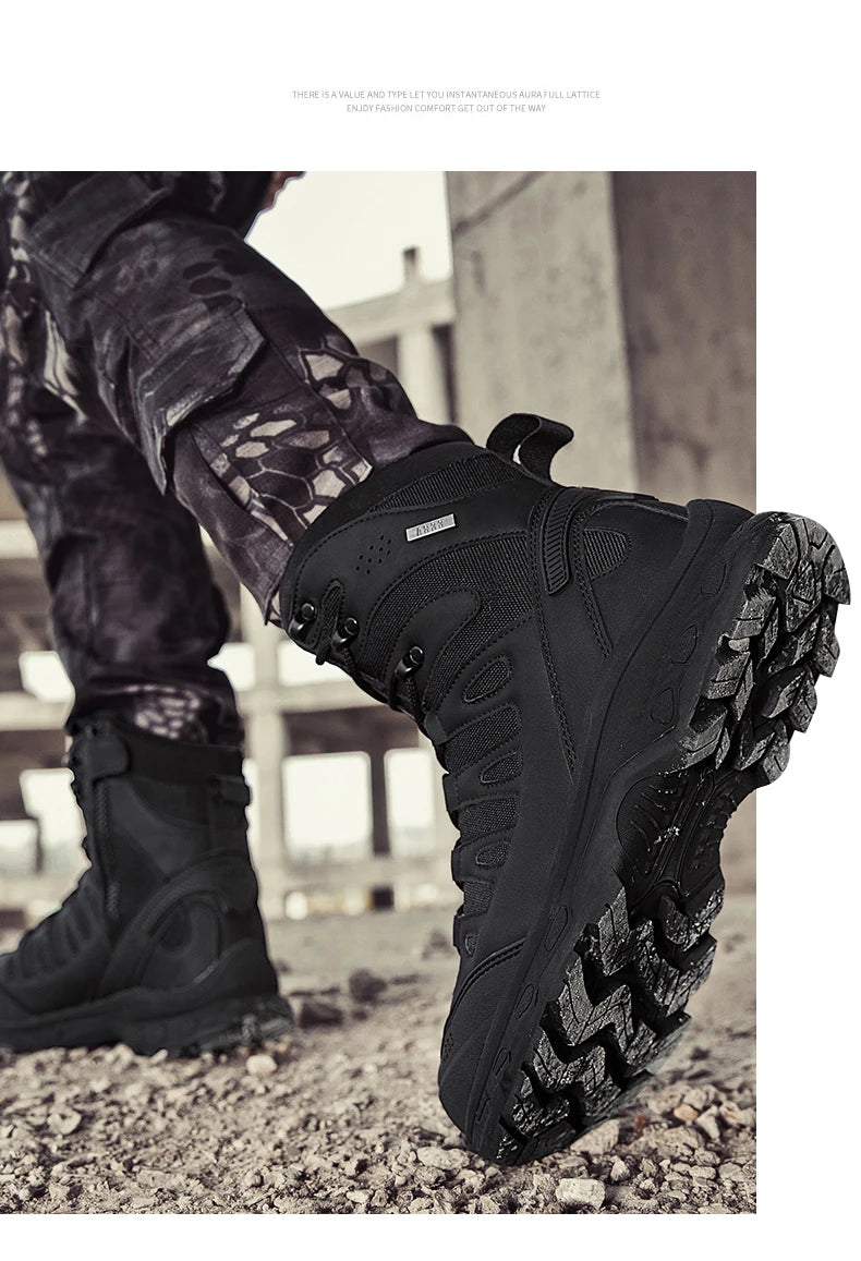 Men Tactical Boots Lace Up Brand Military Ankle Hiking Shoes Desert Work Army Boot Waterproof Size Plus Unisex Climbing Shoes