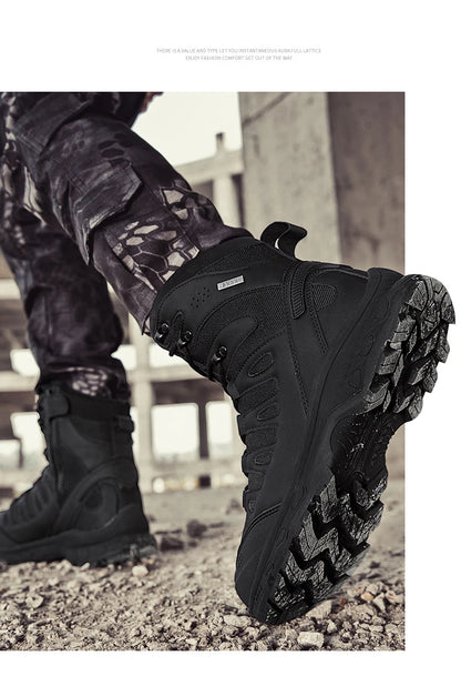 Men Tactical Boots Lace Up Brand Military Ankle Hiking Shoes Desert Work Army Boot Waterproof Size Plus Unisex Climbing Shoes