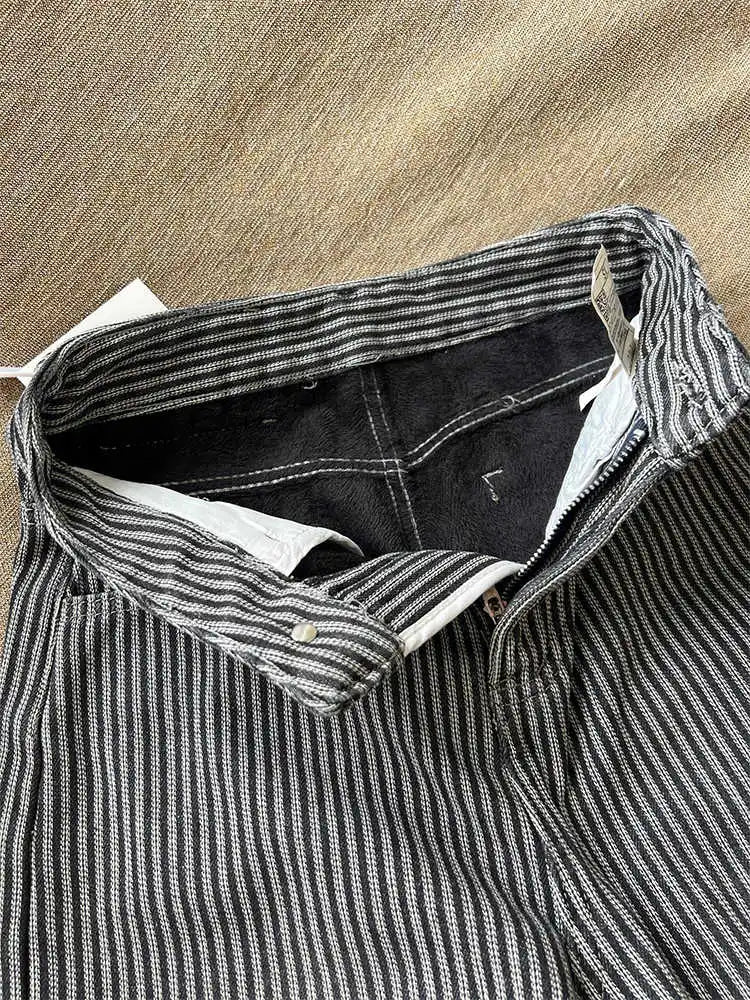 2025 Winter Women's Korean Designer Striped Velvet Denim Pants Y2K 2000s Warm Vintage Baggy Jean Japanese Harajuku Jeans New In
