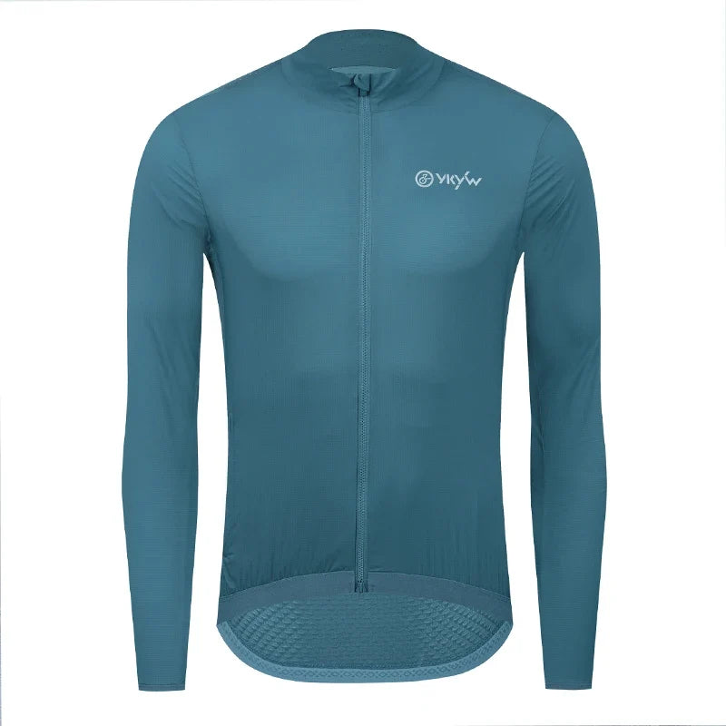 Men Windproof Waterproof Long Sleeve Cycling Jacket YKK Double Zipper Breathable MTB Bike Clothing Tops Pro Team Jersey