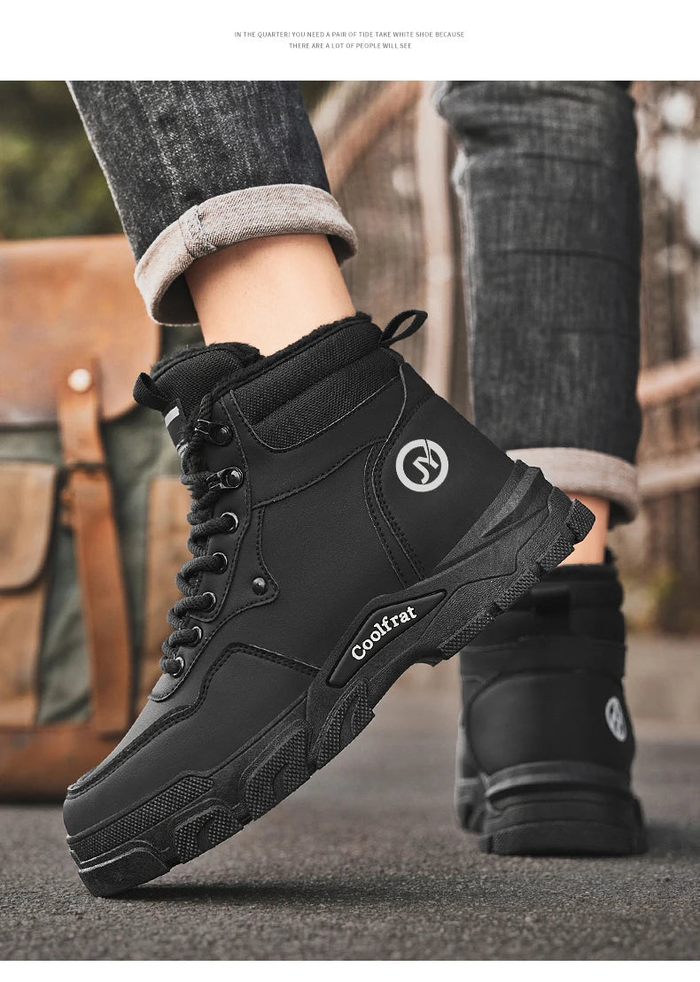 Mens Boots Casual Shoes Winter Platform Leather Designer Luxury Chelsea Cowboy Outdoor Work Safety Ankle Sneakers 2025