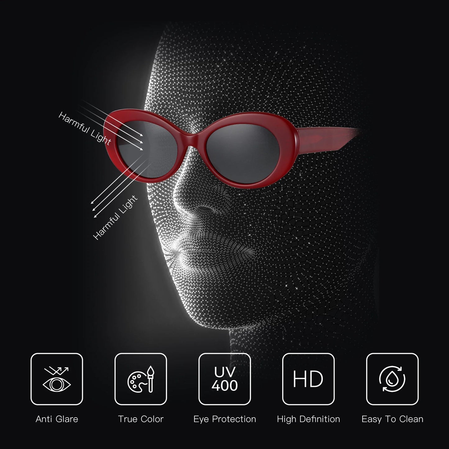 Handmade Acetate Oval Polarized Sunglasses Women Thick Frame UV400 Protection Sun Glasses for Ladies Shopping Gift