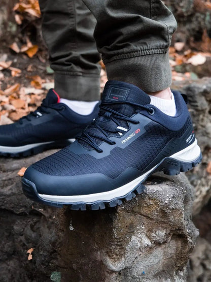 Men New Hiking Shoes Outdoor Waterproof Wear Resistant Non Slip Sneakers Male Casual Lightweight Lace-Up Walking Shoes