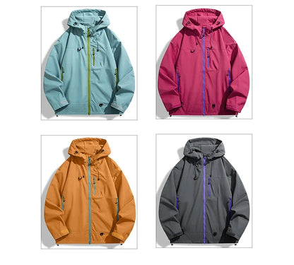 Unisex Waterproof Windbreaker Outdoor Sport Windproof Single-Layer Jacket Men Women Hiking Climbing Trekking Rain Coat