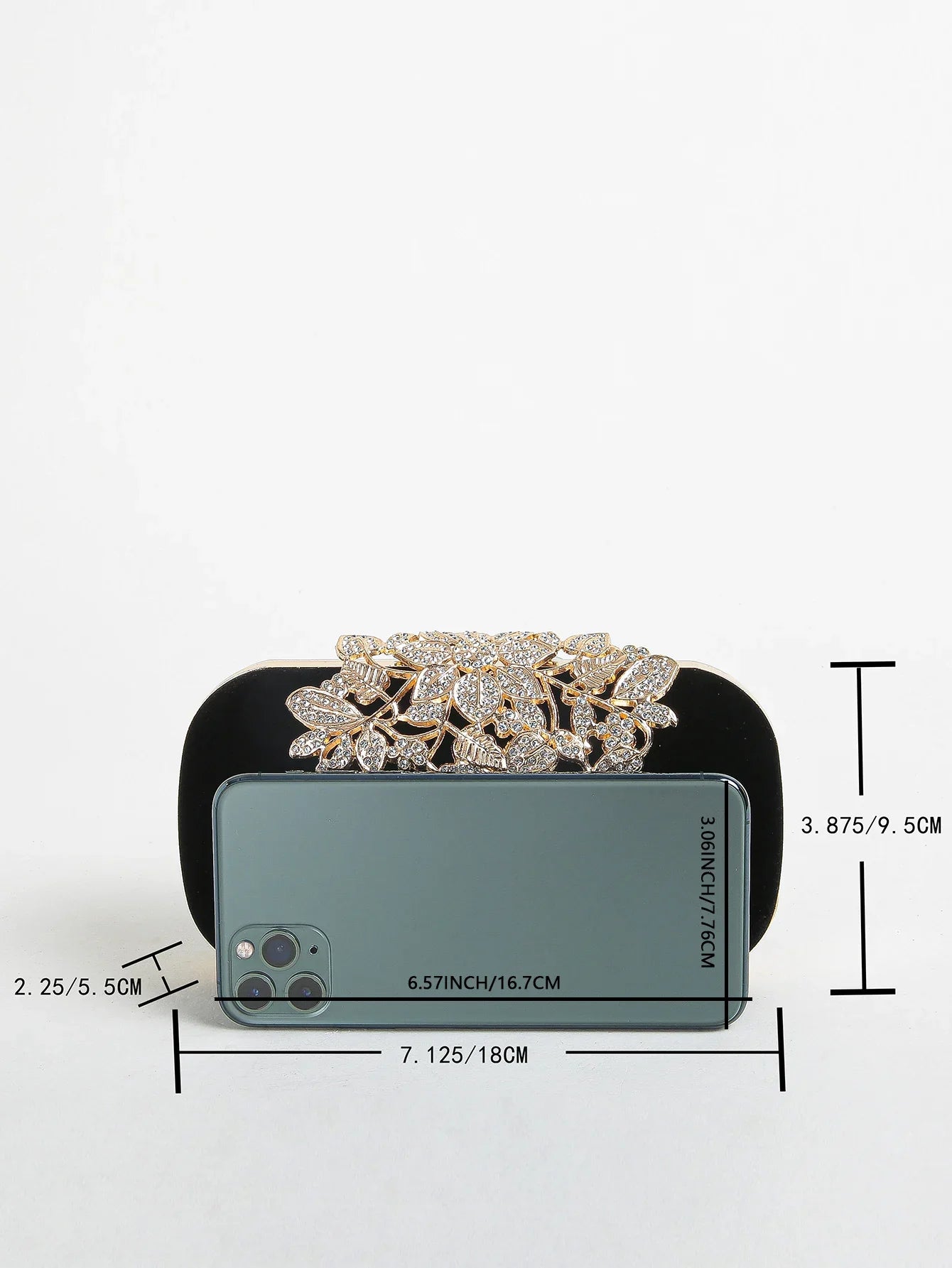 Rhinestone Clutch Bag with Crystal Floral Clasp Women Evening Handbag Formal Party Purse