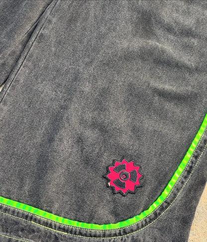 Vintage Men Jeans Gothic High Waist Wide Trouser Harajuku Vapor95 Denim Pants Embroidered Baggy Jeans Streetwear Y2K Jeans