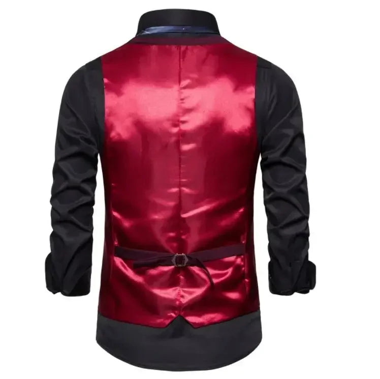 Blue Suit Vest, Men's Business Sleeveless Vests Jacket, Asian size S-6XL, Wedding Party Waistcoat, Red Purple Black Gray