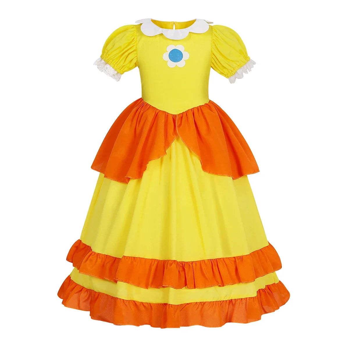 Rosalina Dress Girls Peach Costume Daisy Cosplay Children Birthday Party Carnival Fancy Outfit