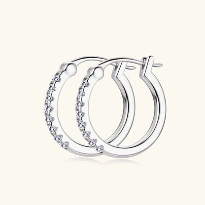 D Color Full Moissanite Hoop Earrings for Women Sparkling Wedding Bride Jewelry 100% 925 Sterling Silver Wholesale