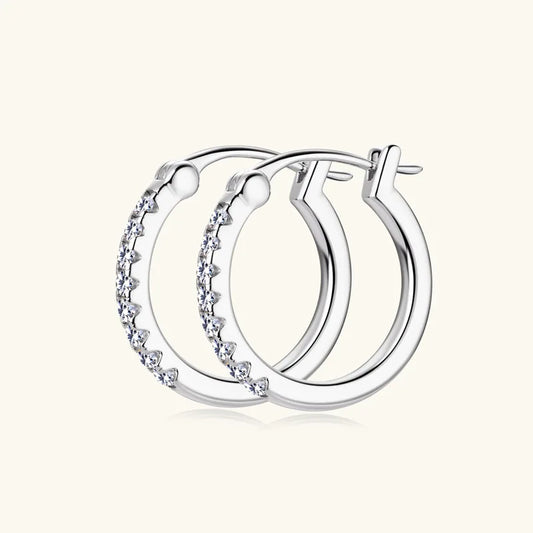 D Color Full Moissanite Hoop Earrings for Women Sparkling Wedding Bride Jewelry 100% 925 Sterling Silver Wholesale