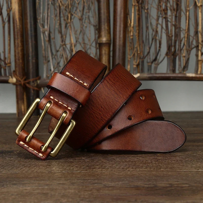 105-125cm Men's Genuine Belt Pin Buckle Retro Cowhide Waistband Jeans Suit Pants Decoration Belts DIY Male Accessories