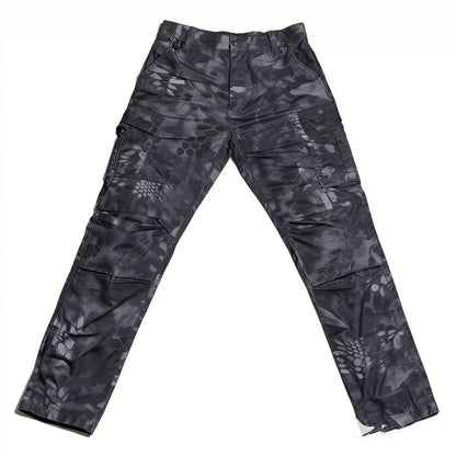 Men's Waterproof Tactical Pants Military Camouflage Combat Hiking Pants Outdoor Casual Multi Pocket Waterproof Work Pants