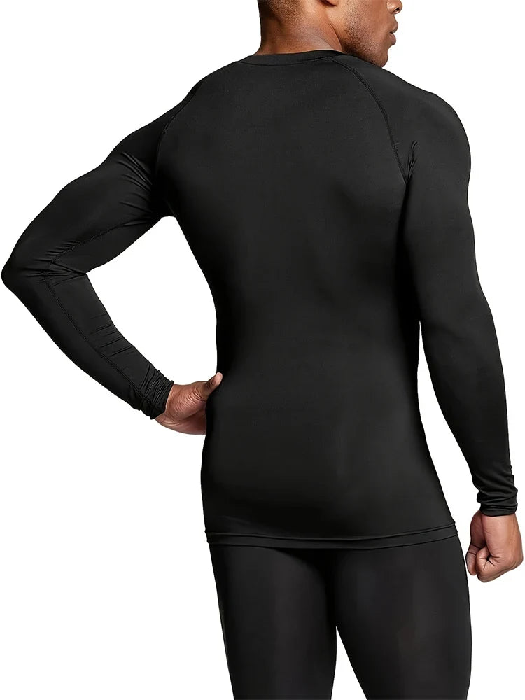 Compression Shirts Men's Rashguard Quick Dry Gym Fitness Shirts Spring Beach Surfing Athletic Sport Running Workout Tops Tees