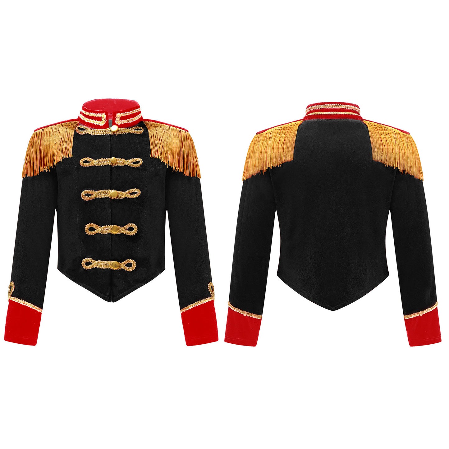 Kids Girls Boys Drum Major Costume Marching Band Uniform Ringleader Drummer Halloween Cosplay Performance Prince Costume