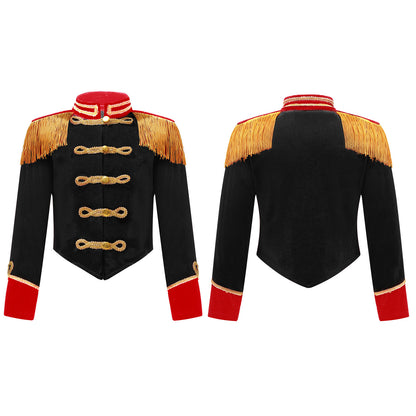 Kids Girls Boys Drum Major Costume Marching Band Uniform Ringleader Drummer Halloween Cosplay Performance Prince Costume