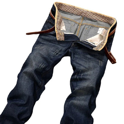 2026 New Men's Jean Spring Autumn Straight Trendy Pants Casual Denim Trousers Men Classic slim Stretch Jeans Fashion