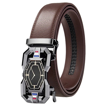 High quality fashion men's leather belt, adjustable automatic belt for men, business & casual male belt