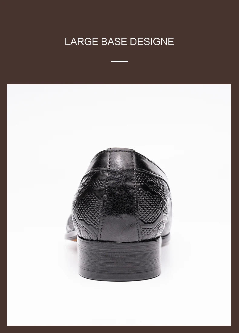 High Quality Fashion Loafers Dress Shoe Men Casual Leather Shoes Elegant Custom Mens Wedding Office Business Shoe Black Big Size