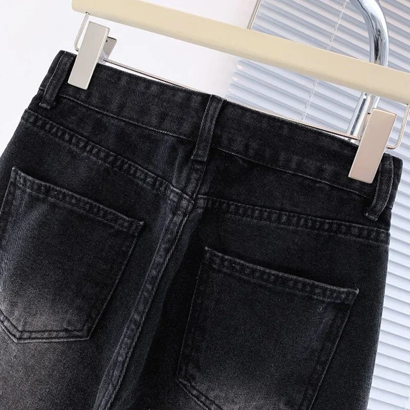 Winter Lady Plush Thermal High Waist Thin Jeans Girls Fleece Snow Warm Denim Pants Female Comfortable Straight Leg Trousers