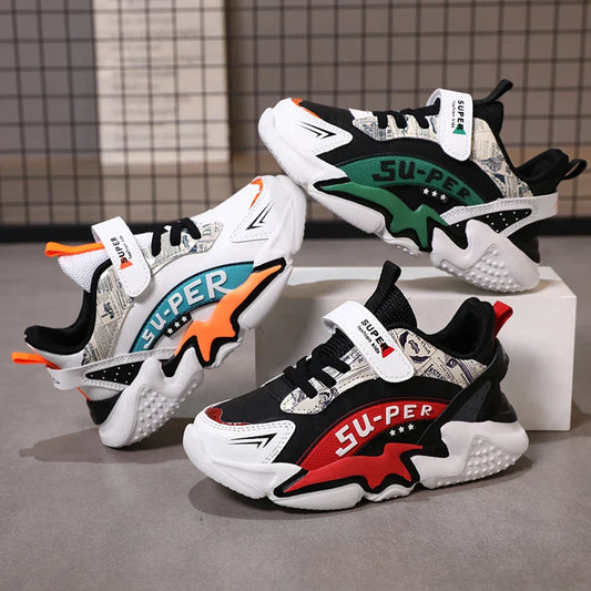 Sport Kids Sneakers Boys Casual Shoes For 5-16Years Old Children Tennis Leather Non Slip Fashion Running Shoes