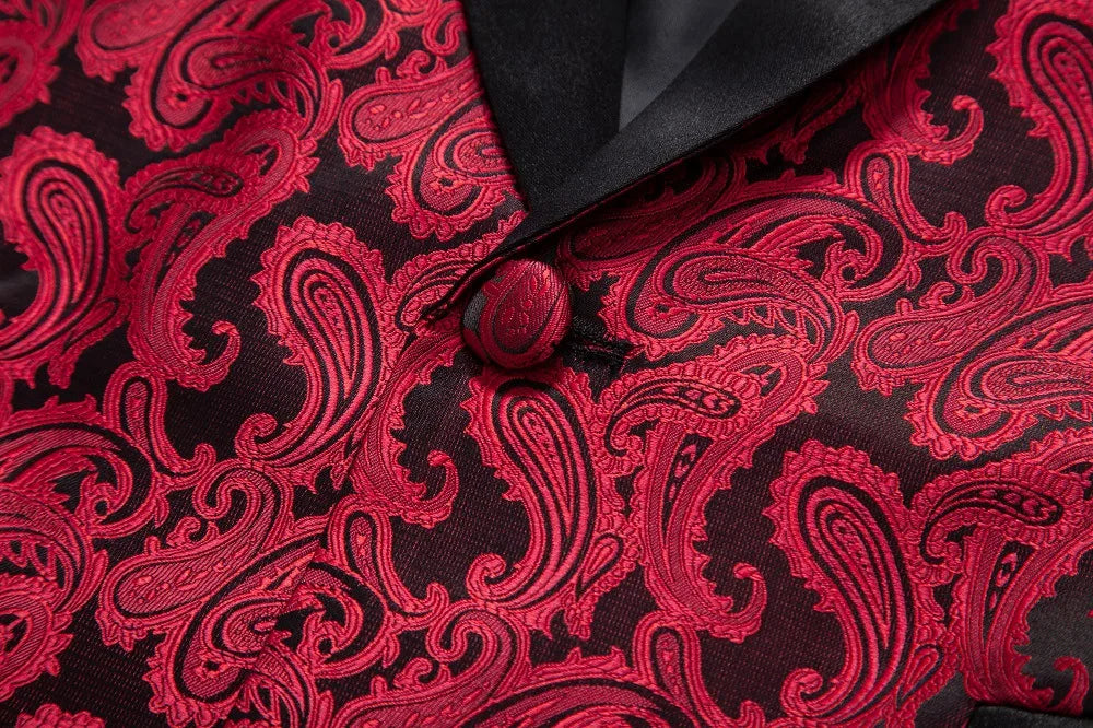 2026 New Men's Red Cashew Flower Blazer, Wedding Party Dress Jacket, White Blue Black Brands Blazers Coat, S M L XL XXL