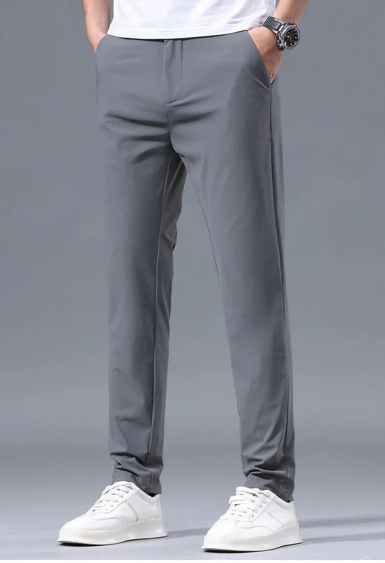 Summer New Stretch Soft Suit Pants Men Thin Fashion Business Elastic Waist Korean Slim Brand Clothes Casual Formal Trousers Male