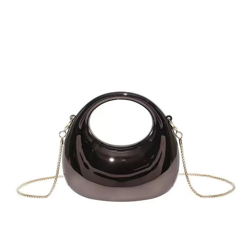 Mini Acrylic Dinner Bag Women's Crossbody Chain Handbag New Arrival Elegant Folded Underarm Bag with Magnetic Buckle Clutch