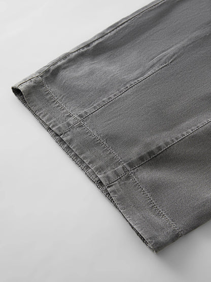 2025 Summer Women's Draped Relaxed Wide-Leg Denim Pants - Office-Ready Tailored Silhouette & All-Day Comfort Stretch Jeans