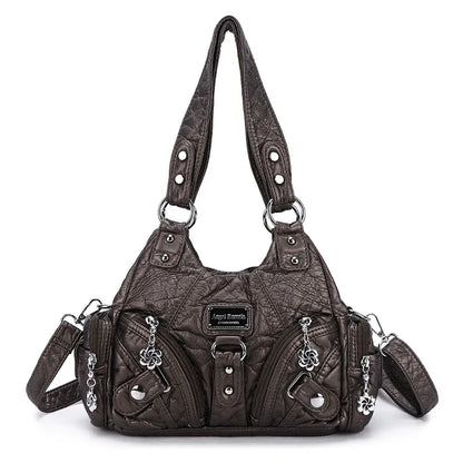 Vintage Women Handbags Soft Bag Small Top-handle Purse Fashion Satchel Multi-Pockets Shoulder Bag Hobos Phone Pack Tote Bag