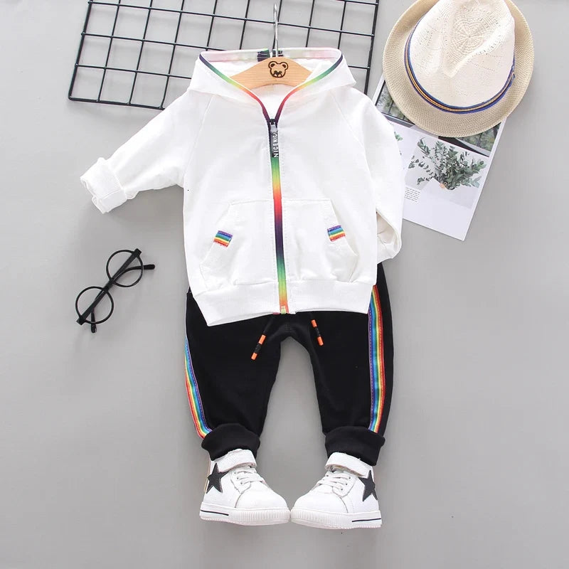 Spring Autumn Baby Girl Clothes Suit Boys Clothing Children Hooded Jacket Pants 2Pcs/Sets Toddler Sports Costume Kids Tracksuits