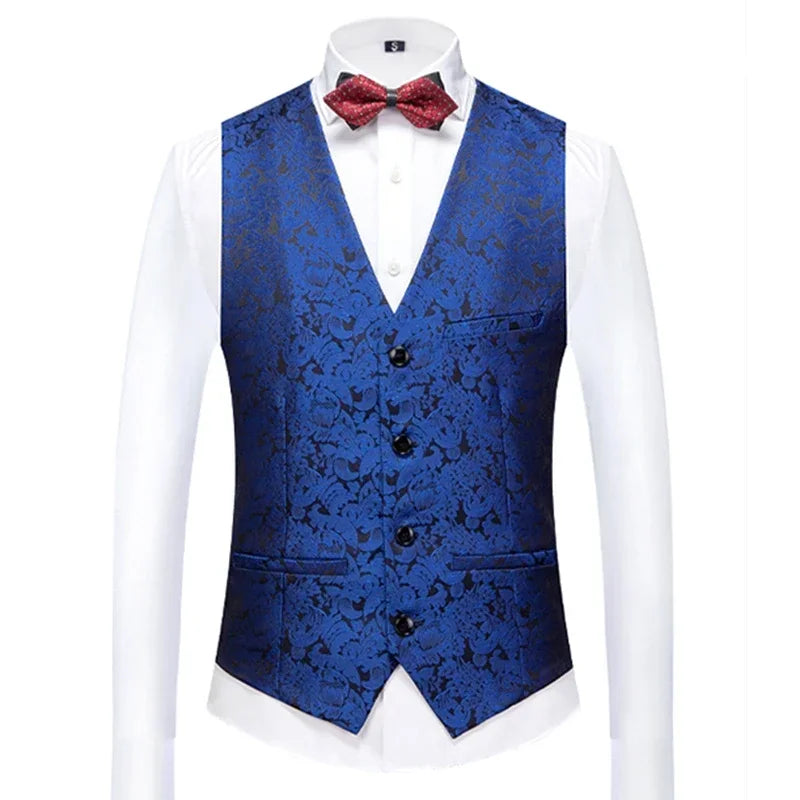 26 Colors Men's Suit Vest Single-breasted V-neck Vests Jacket Men Wedding Party Waistcoat Red Blue Green White Pink